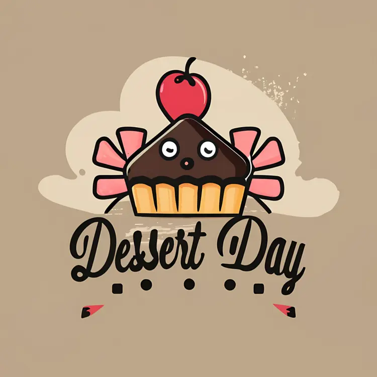 Dessert Day Stamp with Cupcake and Cherry