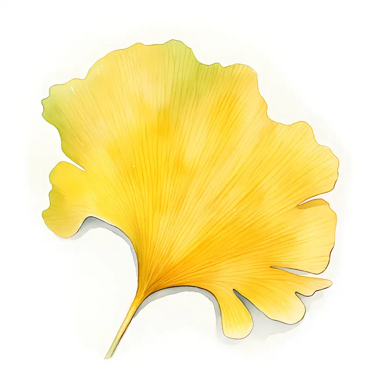 Yellow Ginkgo Leaf Illustration