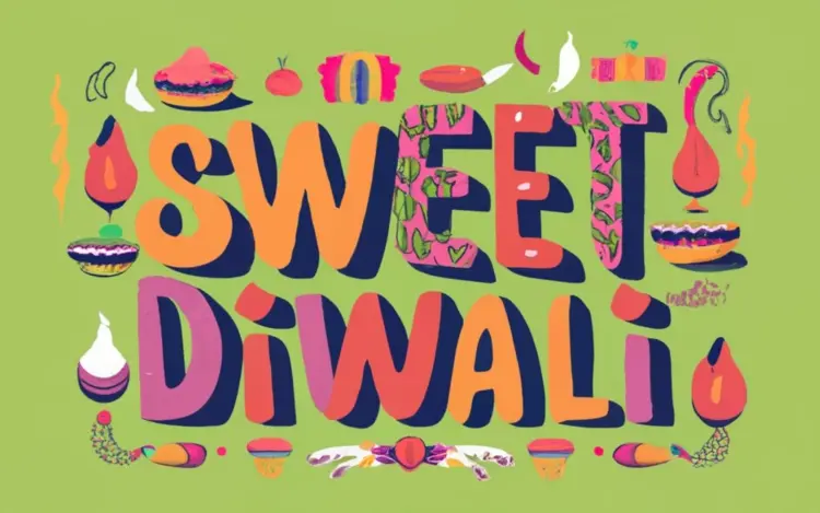 Sweet Diwali Festival Celebration with Candles and Flowers