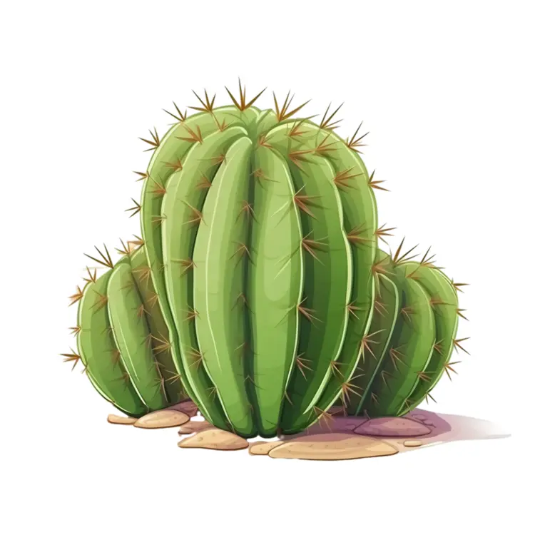 Green Spiky Cactus in Desert