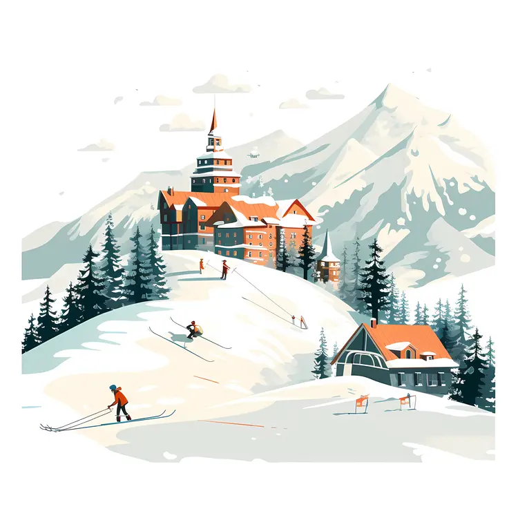 Ski Resort with Castle