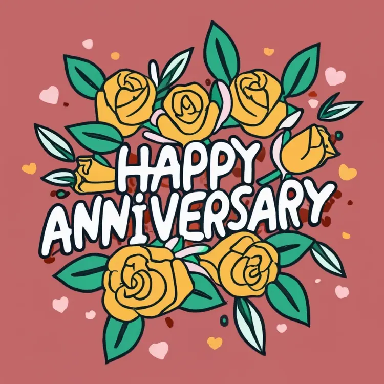 Happy Anniversary with Yellow Roses