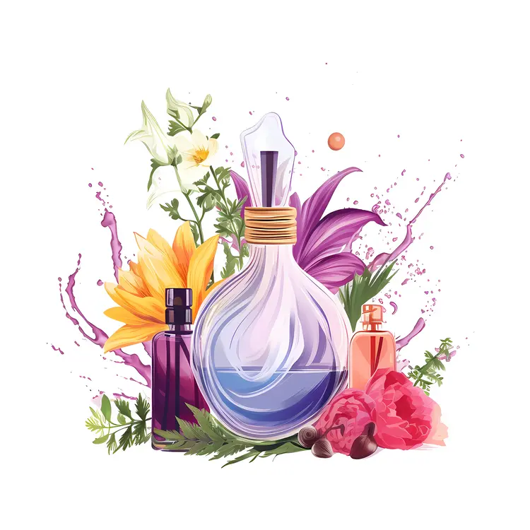 Stylish Perfume Bottles with Floral Design