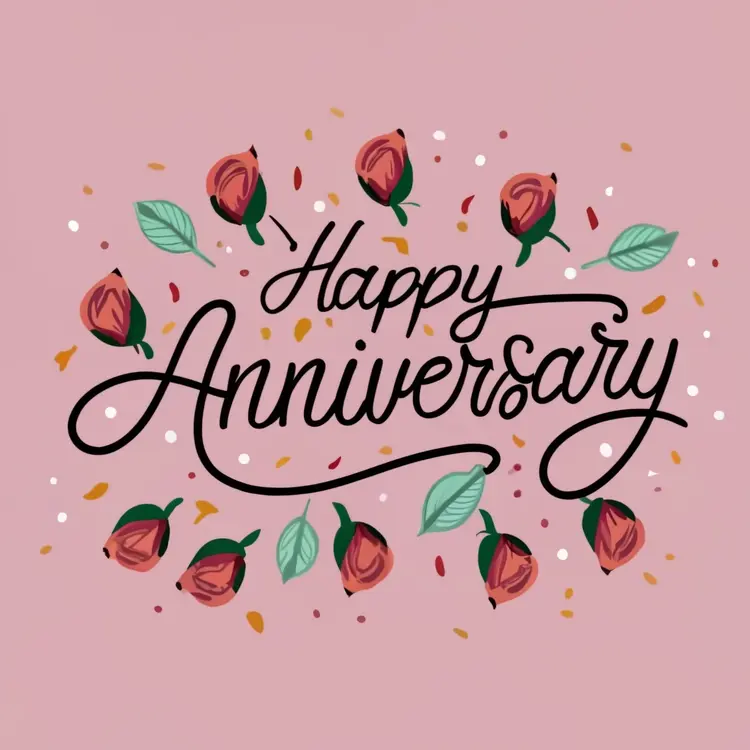 Happy Anniversary with Rose Buds