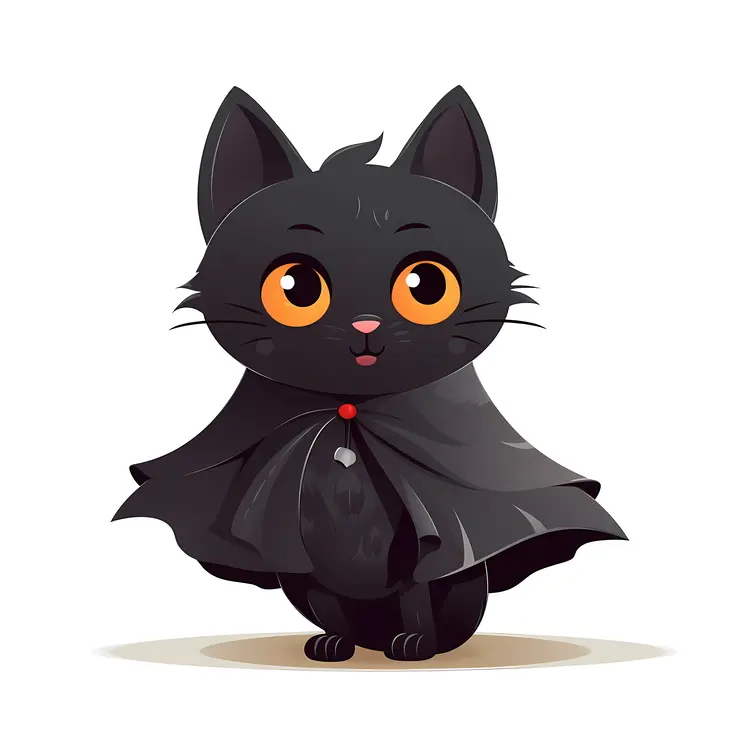 Cute Black Cat in Halloween Costume