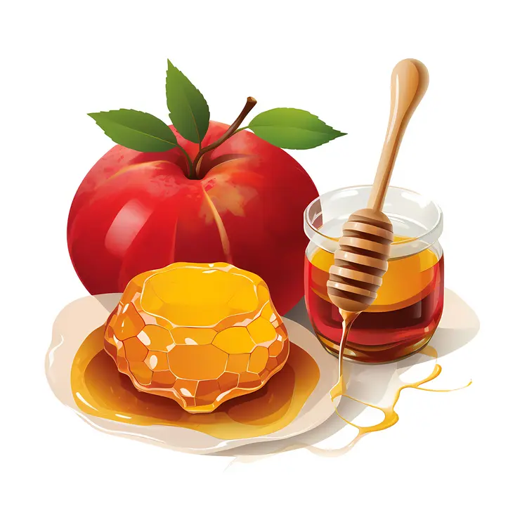 Honey and Apple for Rosh Hashanah Celebration