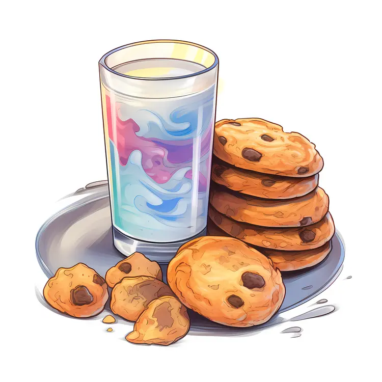 Delicious Cookies and Milk Illustration