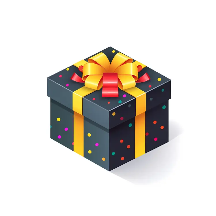 Black Gift Box with Polka Dots