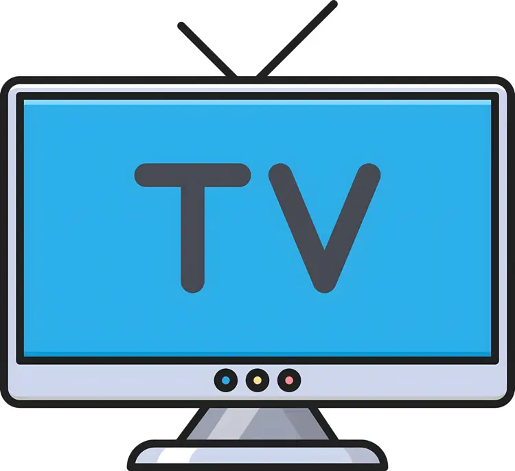 Modern TV with Antenna Illustration