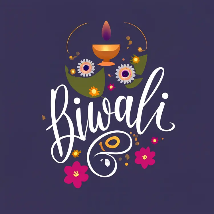 Diwali Greetings with Glowing Diya