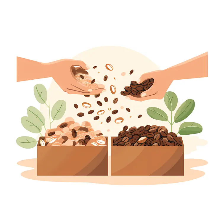 Hands Sorting Seeds into Boxes