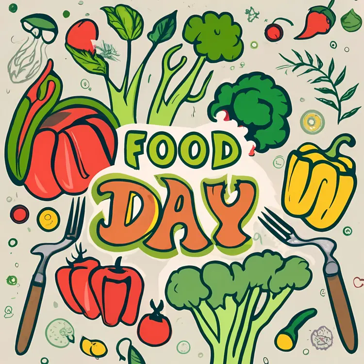 Food Day Illustrated with Vegetables