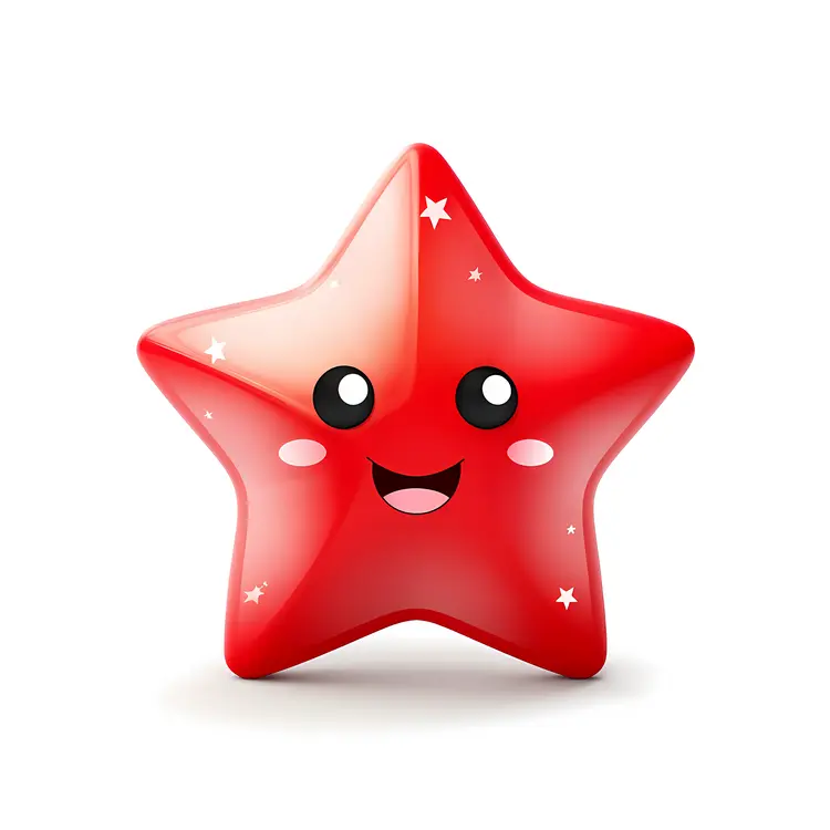 Cute Red Christmas Star