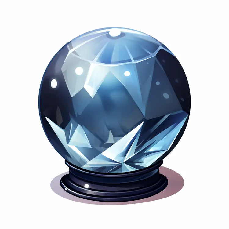 Blue Crystal Ball with Faceted Design