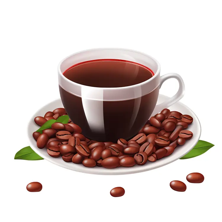 White Coffee Cup with Coffee Beans on Saucer