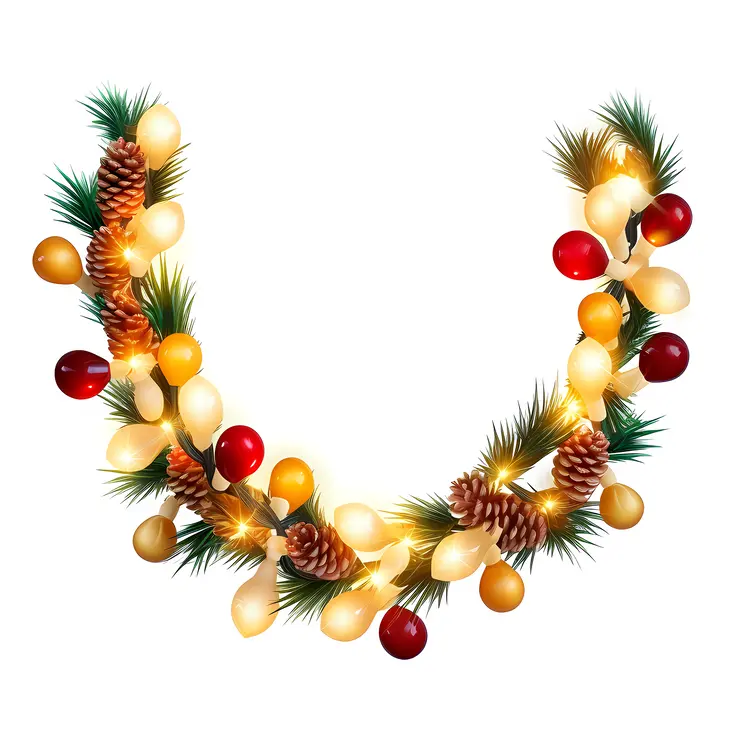 Christmas Garland with Baubles and Pine Cones