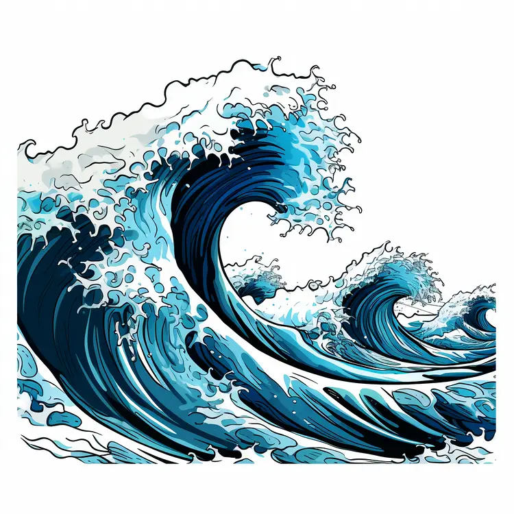 Majestic Ocean Waves Illustration