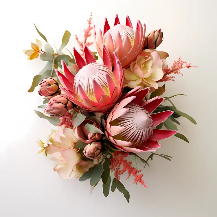 Protea Flower Arrangement with Foliage