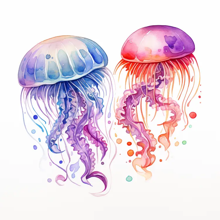 Beautiful Watercolor Jellyfish Illustration