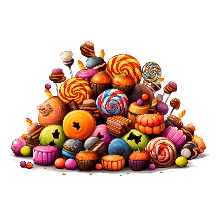 Colorful Pile of Halloween Candy