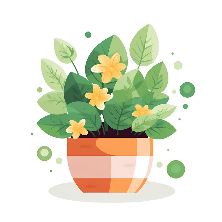 Beautiful Potted Plant with Yellow Flowers