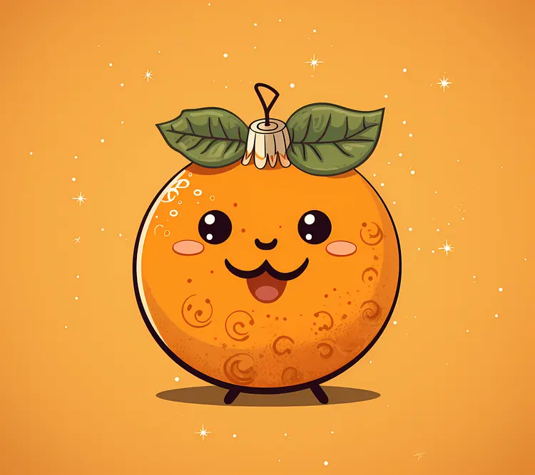 Cute Orange with Face Ornament