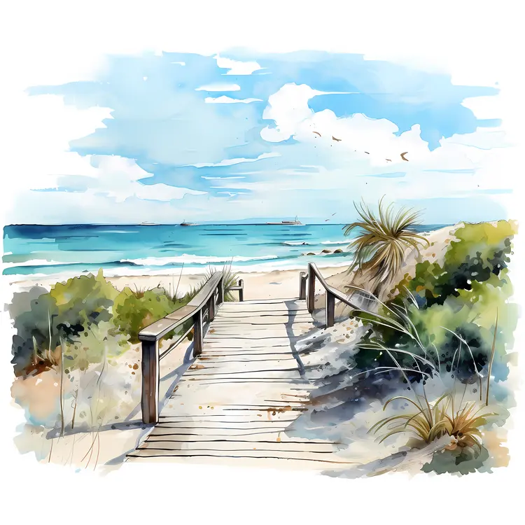 Serene Beach Pathway to the Ocean