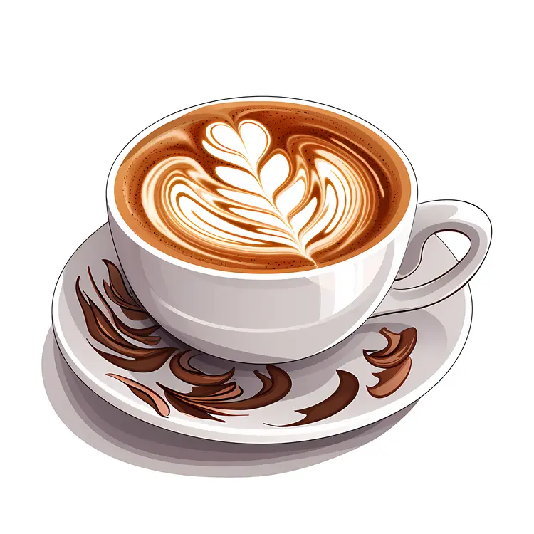 Beautiful Latte Art in a White Cup
