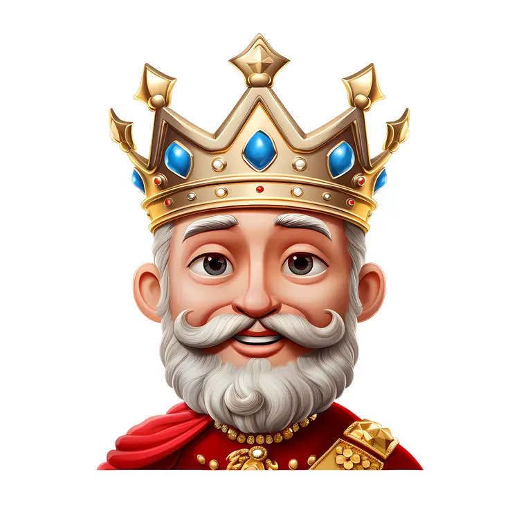 King with Golden Crown and White Beard