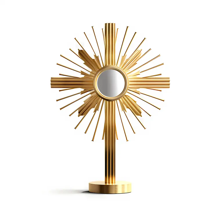 Simple Golden Monstrance with Sunburst