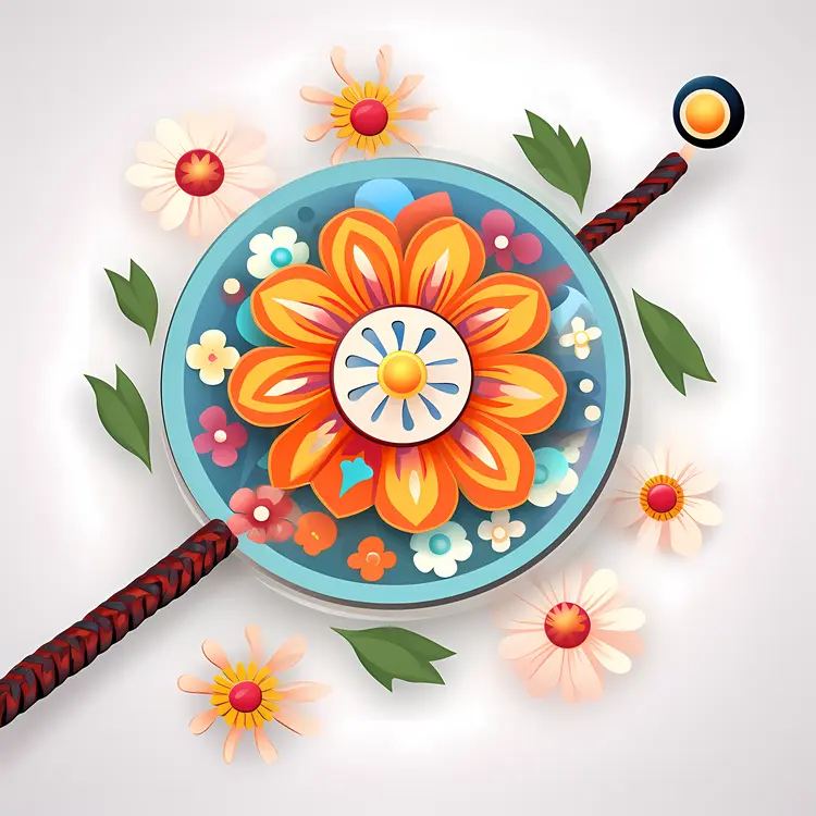 Colorful Flower Mandala with Floral Accents