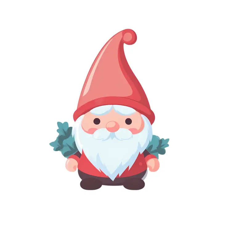 Gnome with Red Hat and Leaves