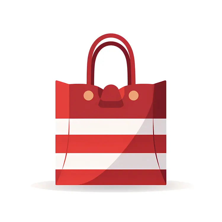 Striped Red and White Gift Bag
