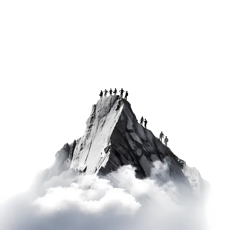 Group of People on Mountain Peak