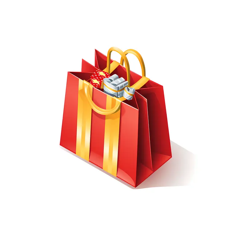 Red Gift Bag with Presents