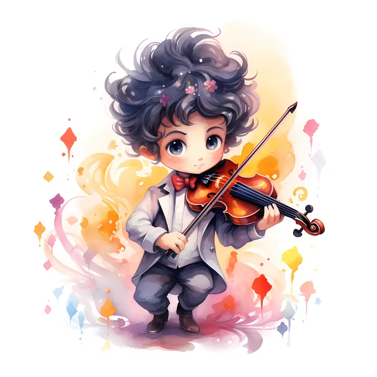 Cute Child with Violin