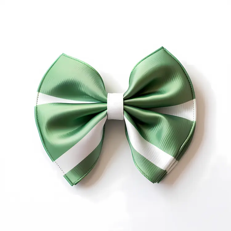 Green Striped Bow