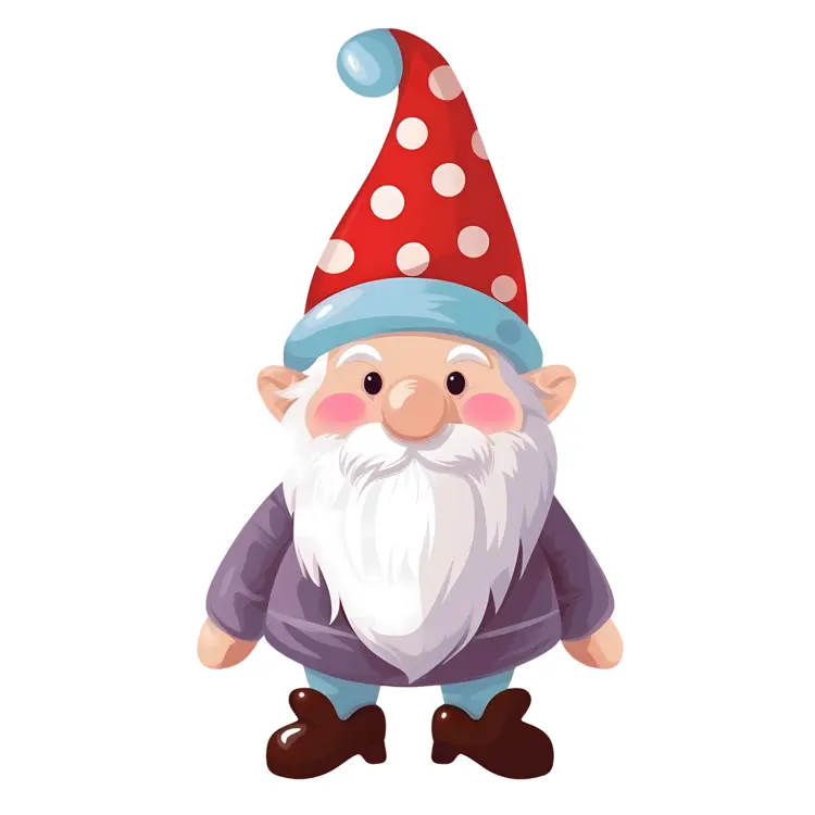 Gnome with Red Polka Dot Hat