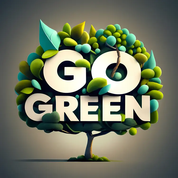 Go Green Tree with Environmental Message