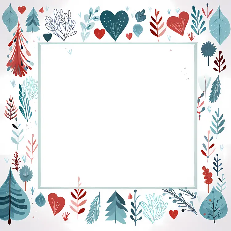 Hearts and leaves with trees