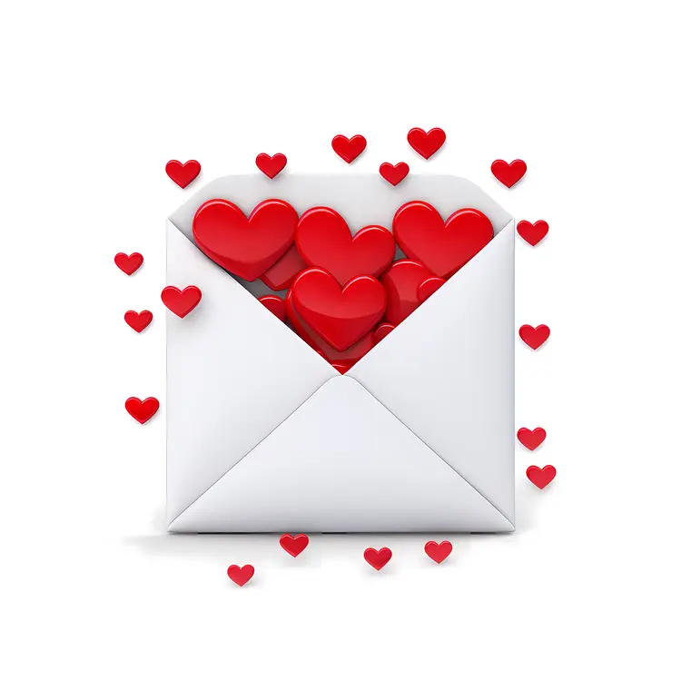 Envelope with Hearts for Valentine's Day