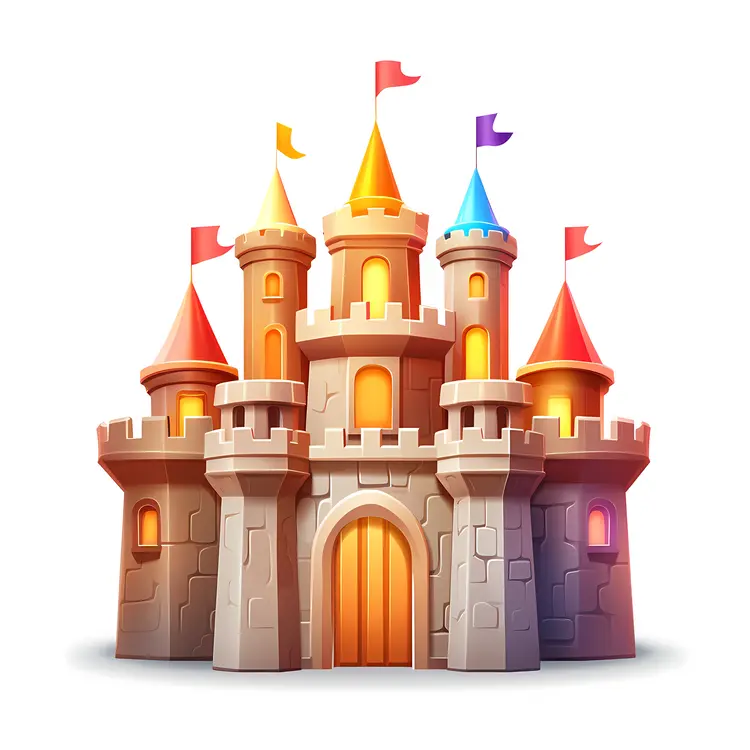 Colorful Castle with Flags