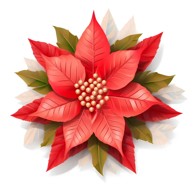Beautiful Red Poinsettia for Christmas Decoration