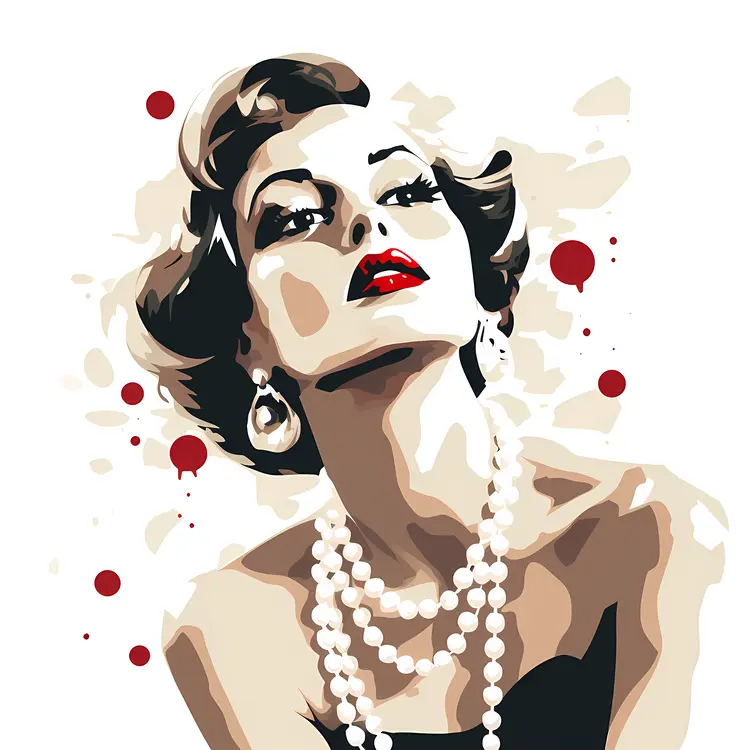 Glamorous Woman with Vintage Pearls