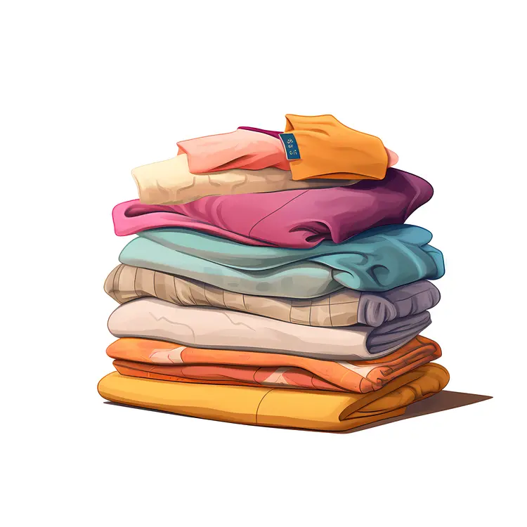 Stack of Colorful Folded Clothes