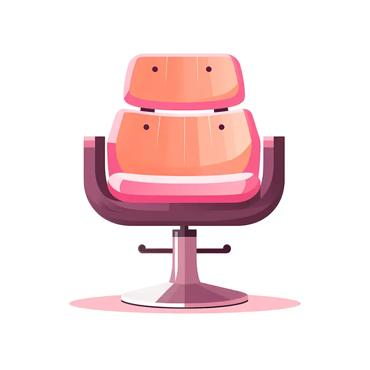 Pink and Orange Barber Chair Illustration