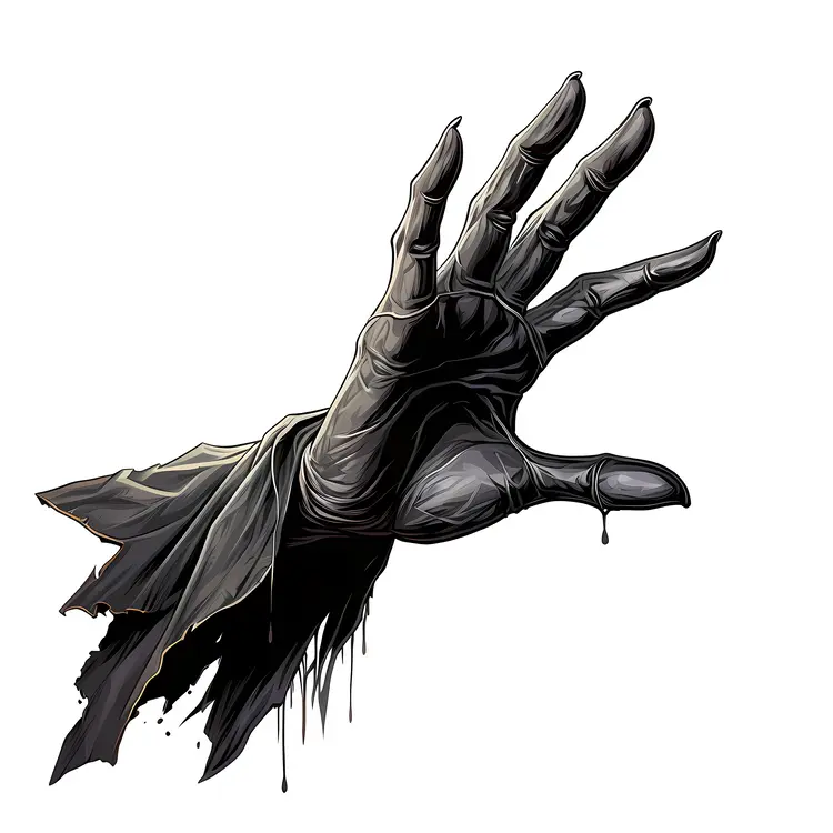 Black Monster Hand in Horror Style