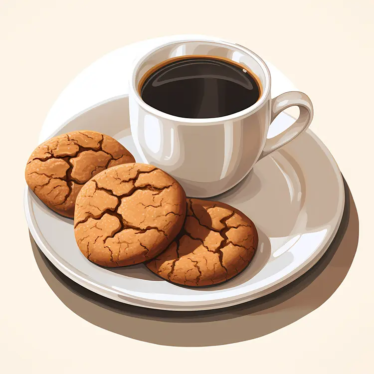 Coffee and Cookies on a Plate