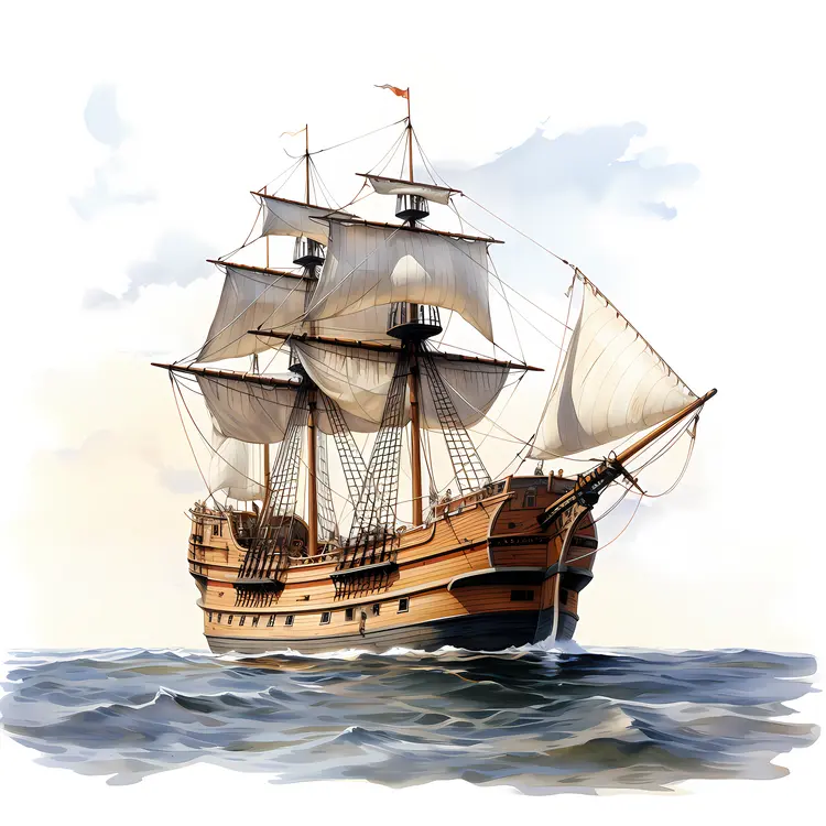 Grand Sailing Ship on the High Seas