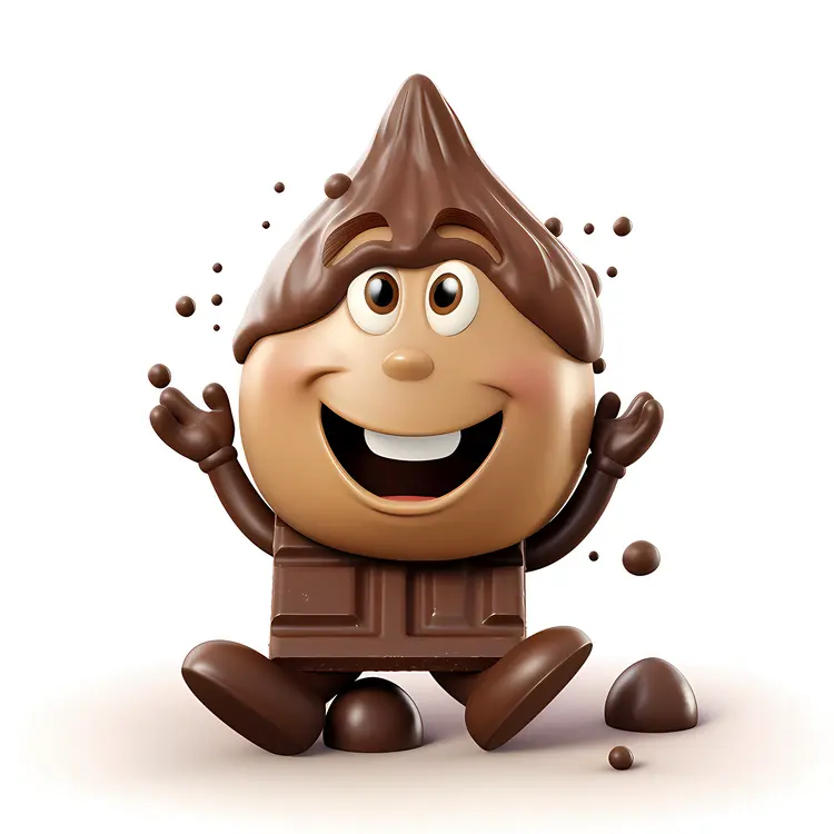 Happy Chocolate Bar Character